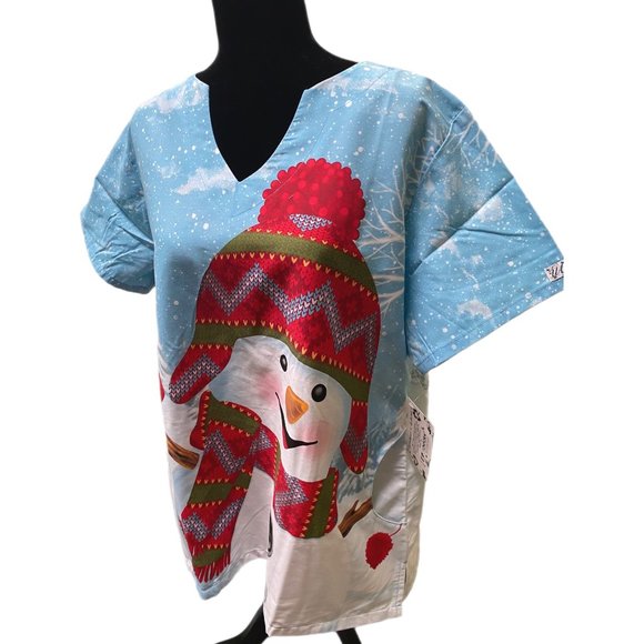 UA Scrubs - Light Blue with Snowman - Large - NWT - Picture 3 of 9